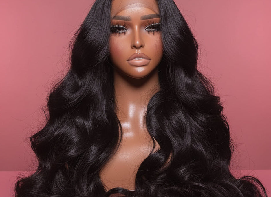 Pink Paradise Loose Wave HD wig by THE HAIR PUSHER PREMIUM LUXE HAIR, featuring 13x4 transparent lace and raw Vietnamese human hair.