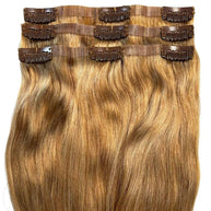 Honey Blonde Seamless Clip-In 100% Human Hair Extensions The Hair Pusher