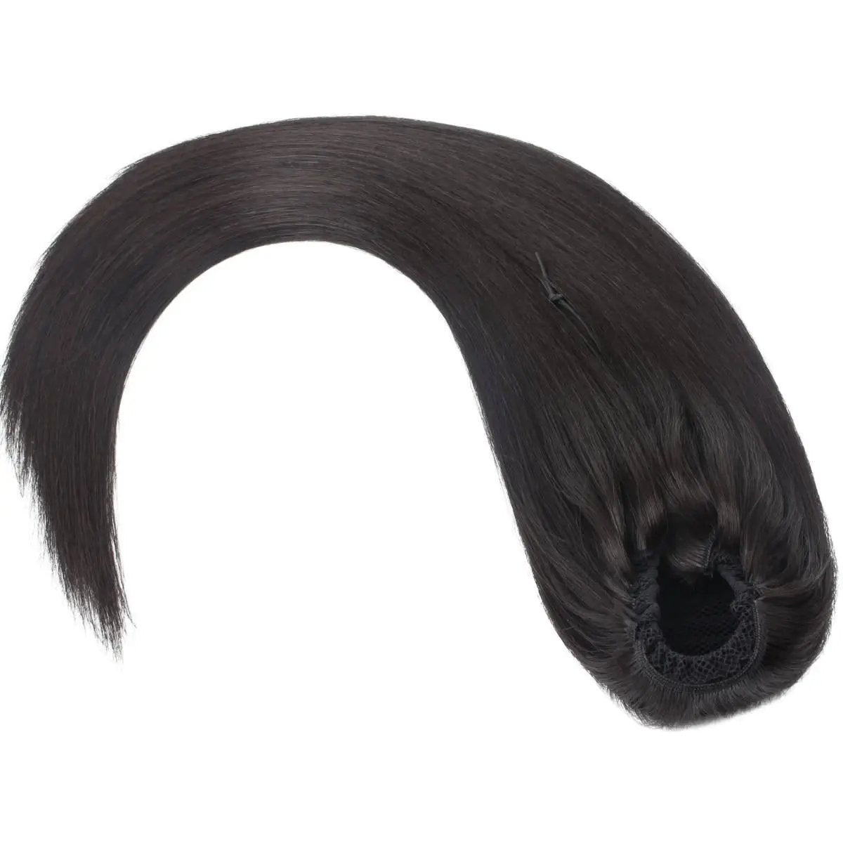 Raw Straight 100% human hair ponytail extension from THE HAIR PUSHER PREMIUM LUXE HAIR, 26 inches long, 180g weight, natural straight style.