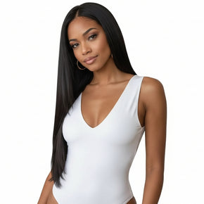 Raw Straight Seamless Clip-In 100% Human Hair Extensions The Hair Pusher