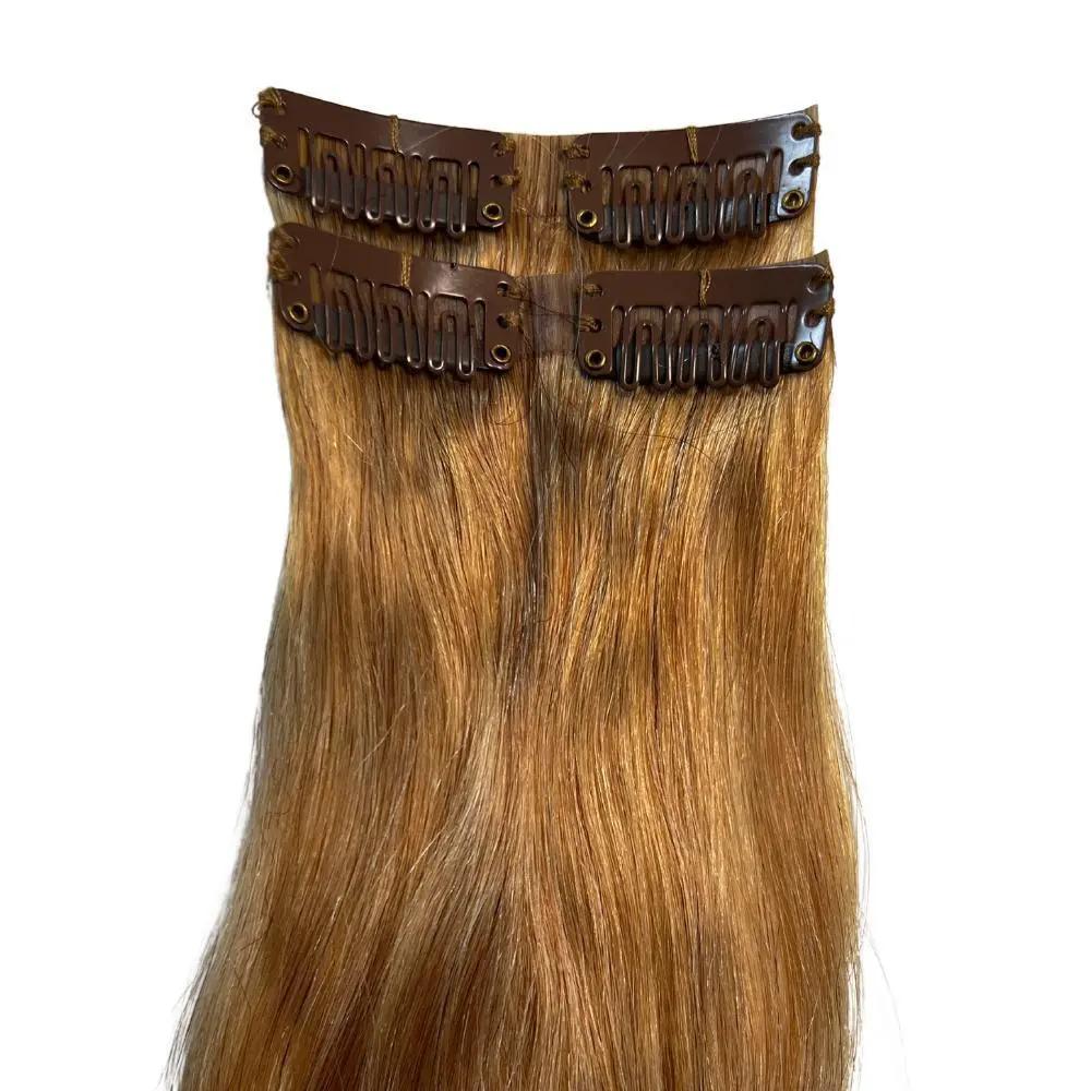 Honey Blonde Seamless Clip-In 100% Human Hair Extensions The Hair Pusher