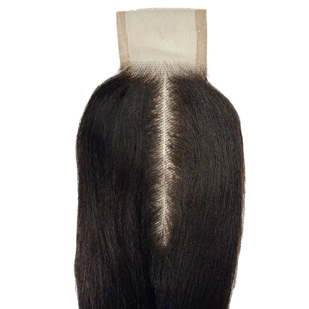 Yaki straight 2x6 transparent lace human hair closure from THE HAIR PUSHER PREMIUM LUXE HAIR for seamless hair extensions.