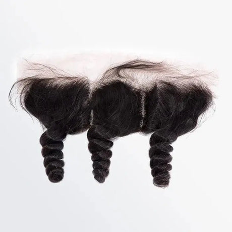 Loose Wavy Lace Frontal #1B Natural Black 100% Human Hair The Hair Pusher