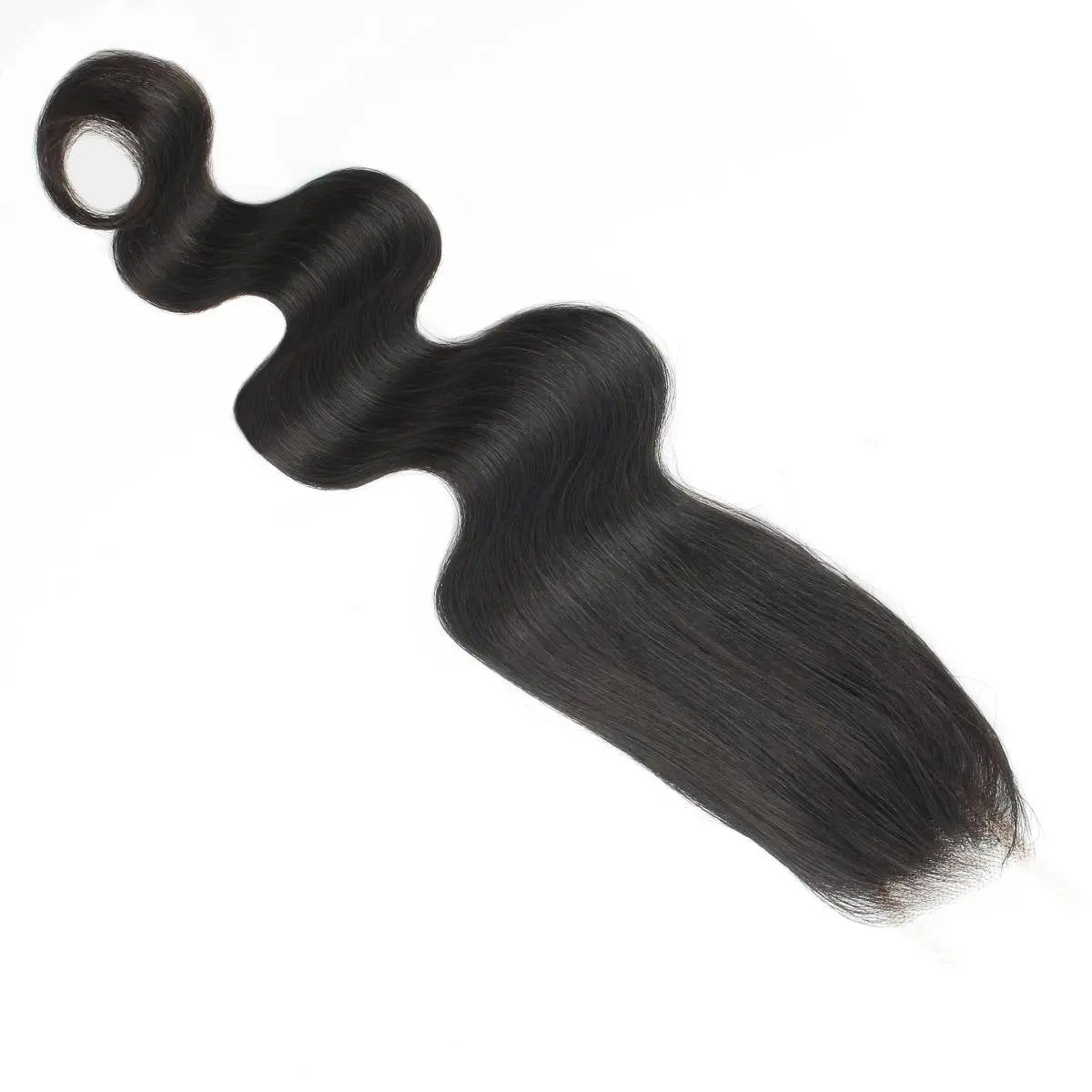 Brazilian body wave 2x6 HD lace human hair closure from THE HAIR PUSHER PREMIUM LUXE HAIR, showcasing natural wave pattern and lace detail