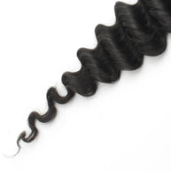 Deep Wave 2x6 HD lace human hair closure from THE HAIR PUSHER PREMIUM LUXE HAIR, showing textured wave pattern and lace detail.