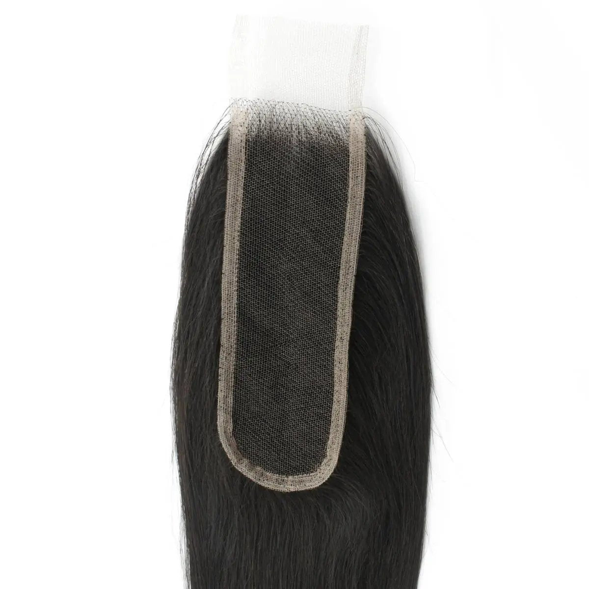 Brazilian silky straight 2x6 HD lace human hair closure from THE HAIR PUSHER PREMIUM LUXE HAIR, showing close-up of the lace and hair texture.