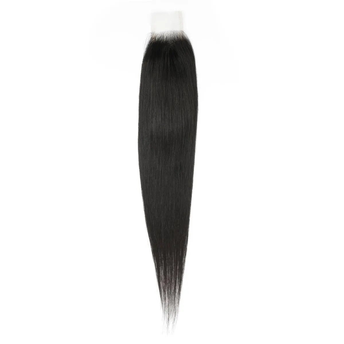 Brazilian silky straight 2x6 HD lace human hair closure by THE HAIR PUSHER PREMIUM LUXE HAIR, showcasing natural straight hair texture.