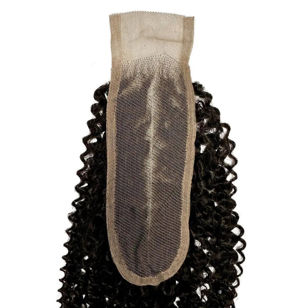 Jerry Curl 2x6 transparent lace human hair closure from THE HAIR PUSHER PREMIUM LUXE HAIR, showcasing curly hair texture and lace details.