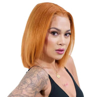Cinnamon 13x4 Transparent Lace Front 100% Human Hair Bob Wig Private Label