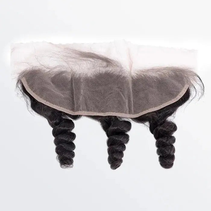 Loose Wavy Lace Frontal #1B Natural Black 100% Human Hair The Hair Pusher