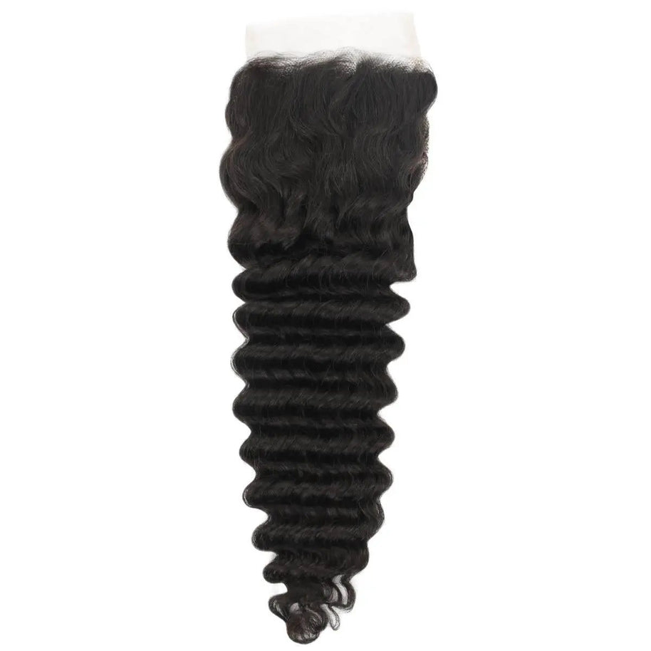 Deep Wave 4x4 HD Lace Human Hair Closure Private Label