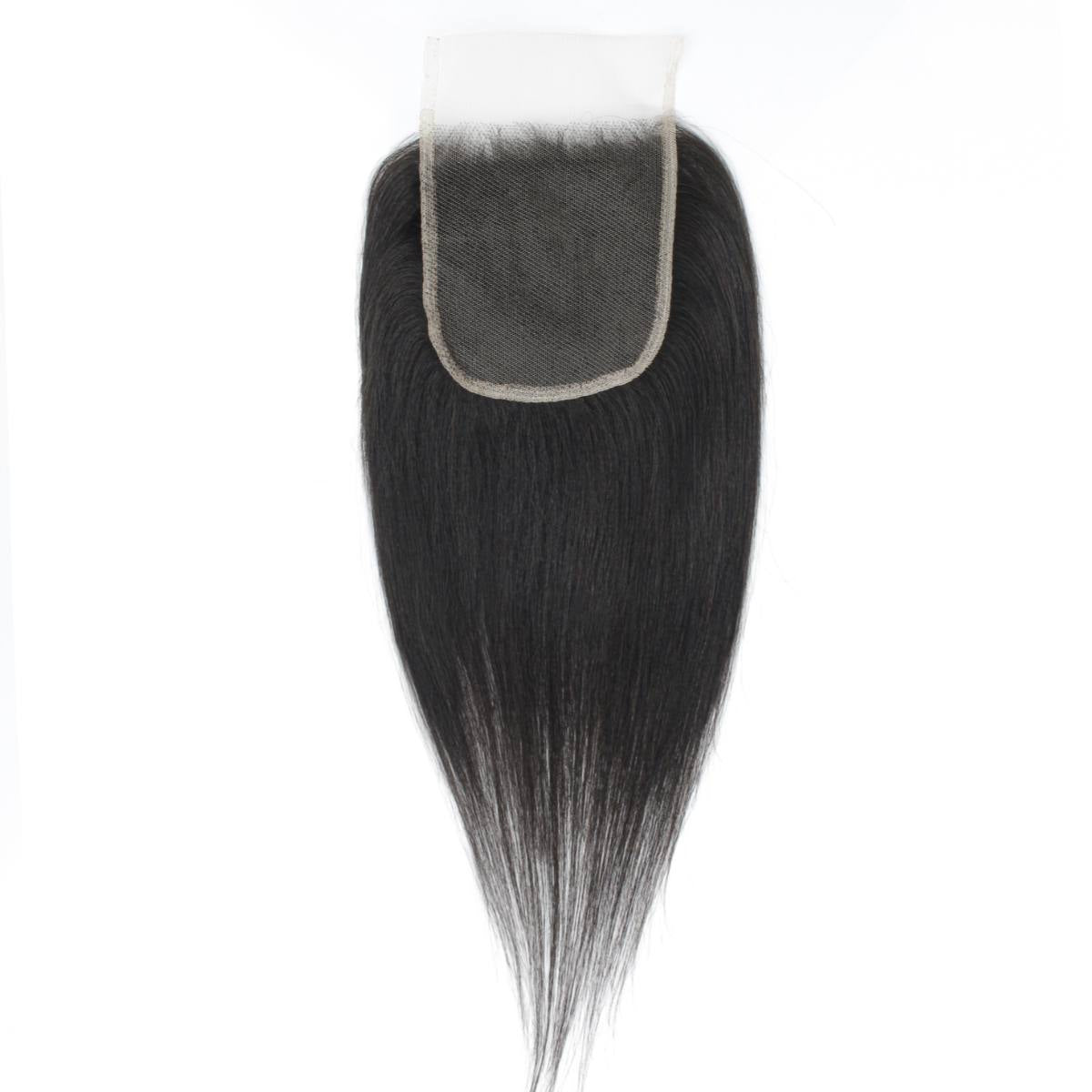 Yaki Straight 4x4 Transparent Lace Human Hair Closure Private Label