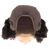 Afro Kinky Curly 4x4 Transparent Lace 100% Human Hair Closure Wig Private Label
