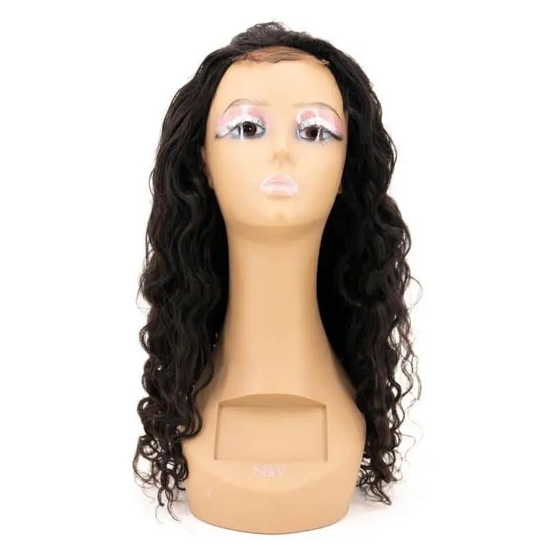 Beach Wave 4x4 Transparent Lace 100% Human Hair Closure Wig Private Label