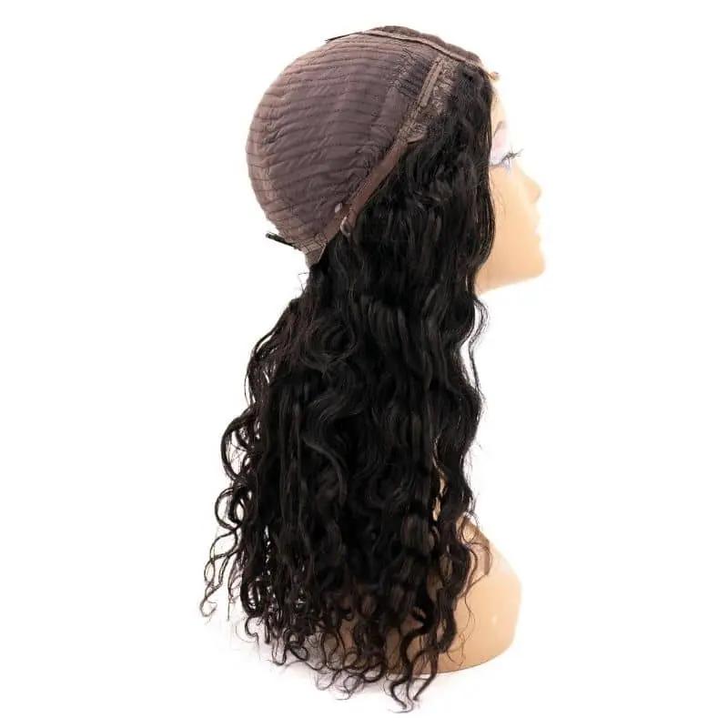 Beach Wave 4x4 Transparent Lace 100% Human Hair Closure Wig Private Label