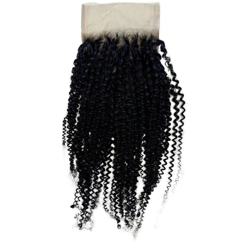 Afro Kinky Curly 4x4 Transparent Lace Human Hair Closure Private Label
