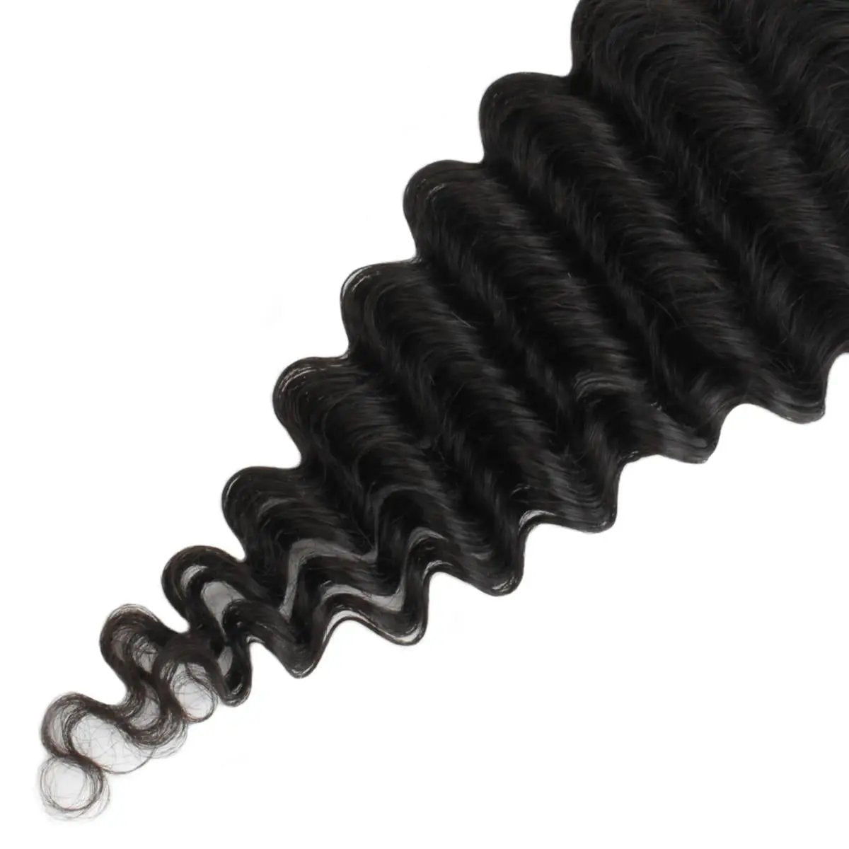 Deep Wave 4x4 Transparent Lace Human Hair Closure Private Label