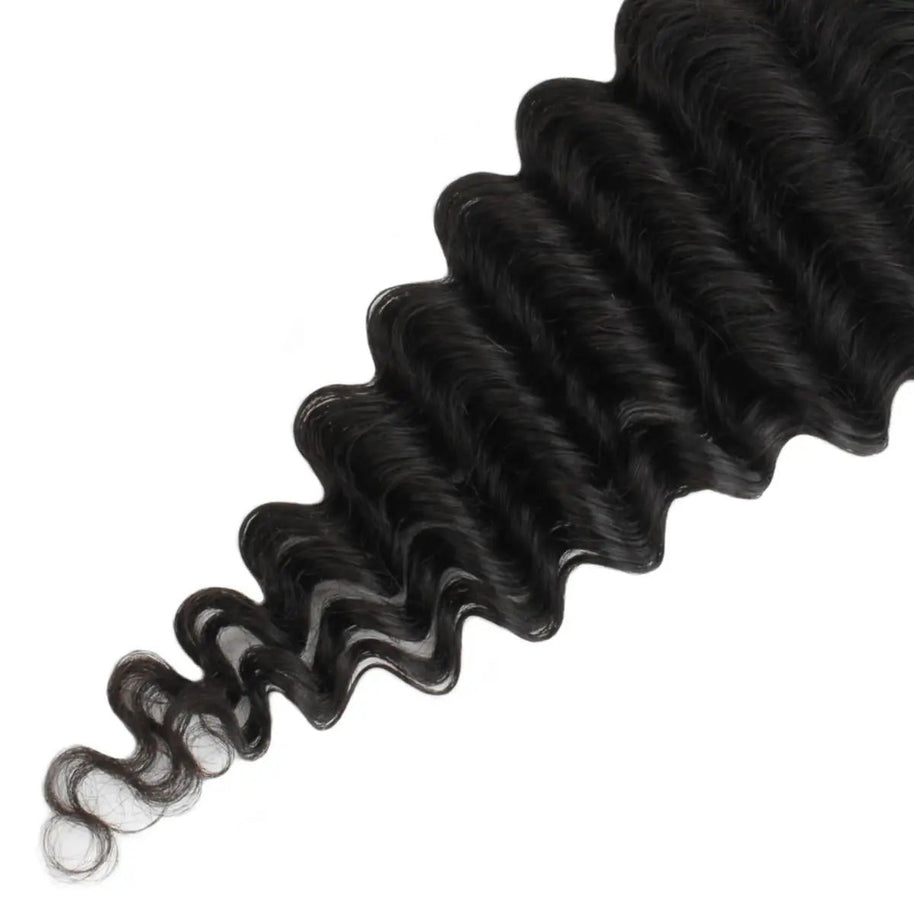 Deep Wave 4x4 Transparent Lace Human Hair Closure Private Label