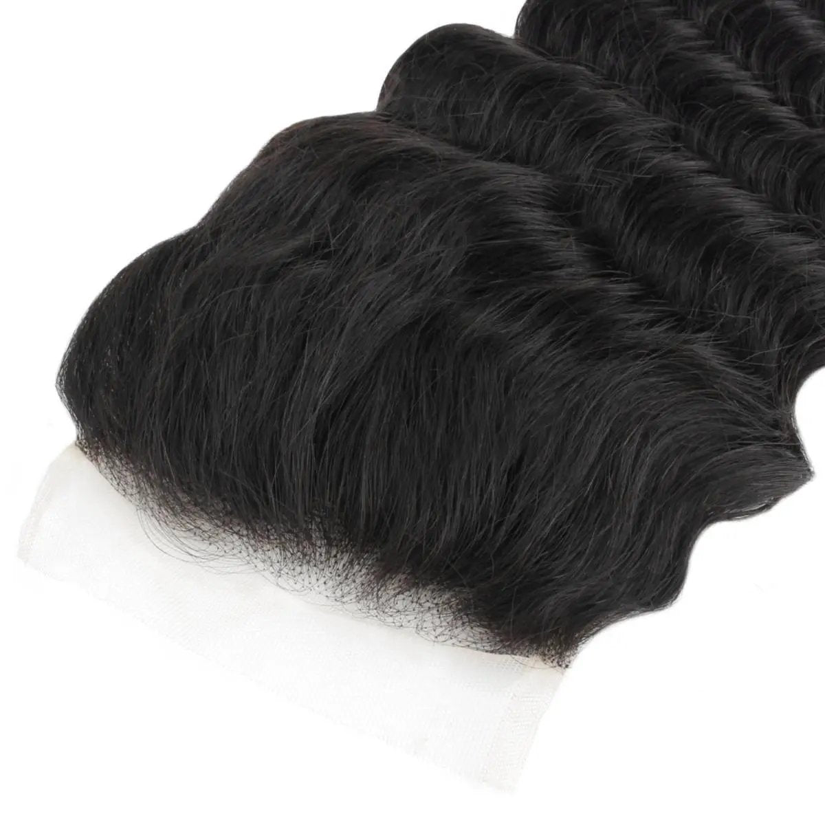 Deep Wave 4x4 Transparent Lace Human Hair Closure Private Label