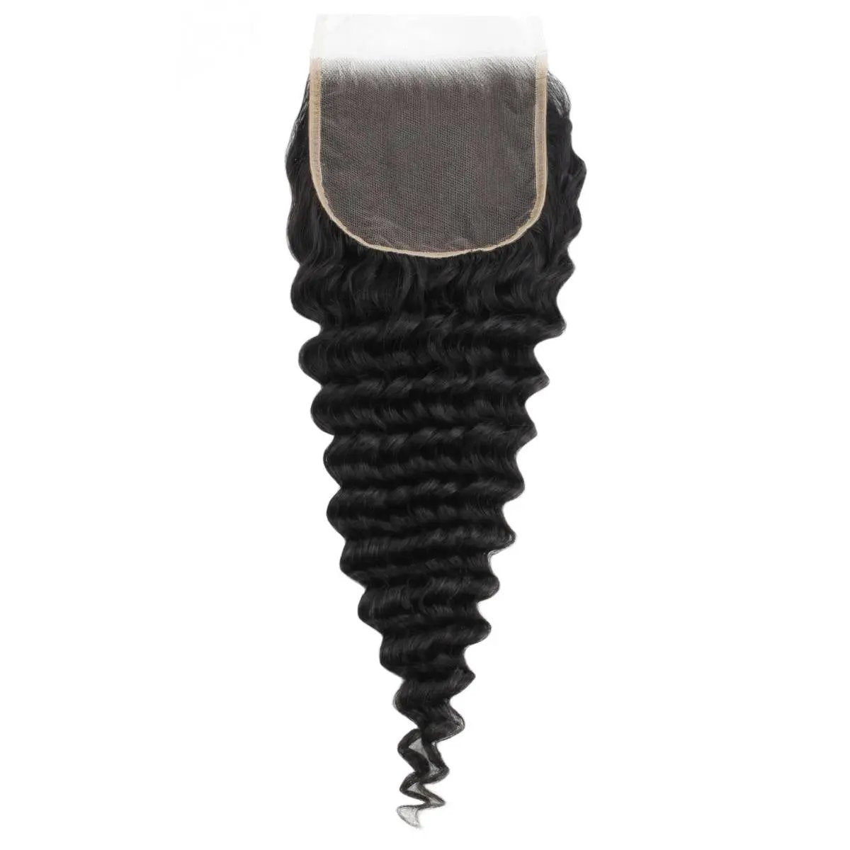 Deep Wave 5x5 Transparent Lace Human Hair Closure Private Label