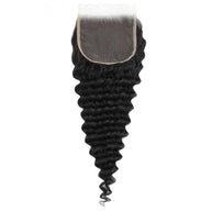 Deep Wave 5x5 Transparent Lace Human Hair Closure Private Label