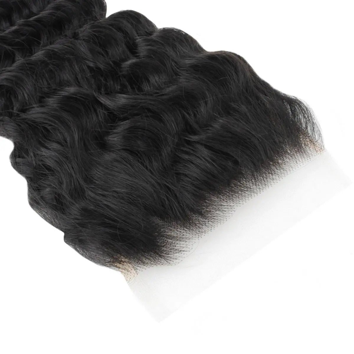 Deep Wave 5x5 Transparent Lace Human Hair Closure Private Label