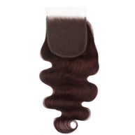 Burgundy body wave 5x5 HD lace human hair closure from THE HAIR PUSHER PREMIUM LUXE HAIR for seamless hair extensions.
