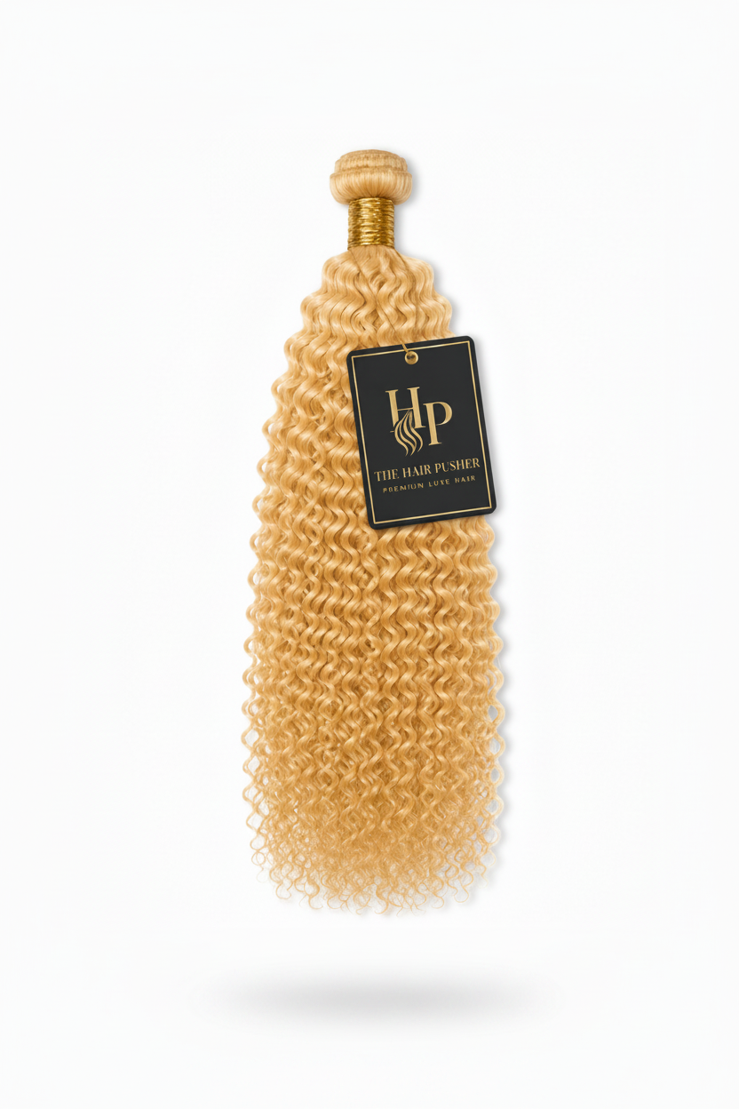 613 Blonde Curly Bundle Hair Extension-THP