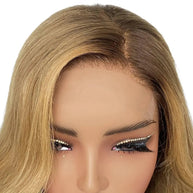 Honey Blonde Ombre Wavy 5x5 HD Lace 100% Human Hair Closure Wig The Hair Pusher