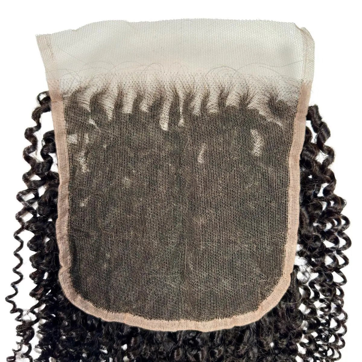 Jerry Curl 6x6 HD lace human hair closure by THE HAIR PUSHER PREMIUM LUXE HAIR, 16 and 18 inches, natural curl pattern and lace closure.