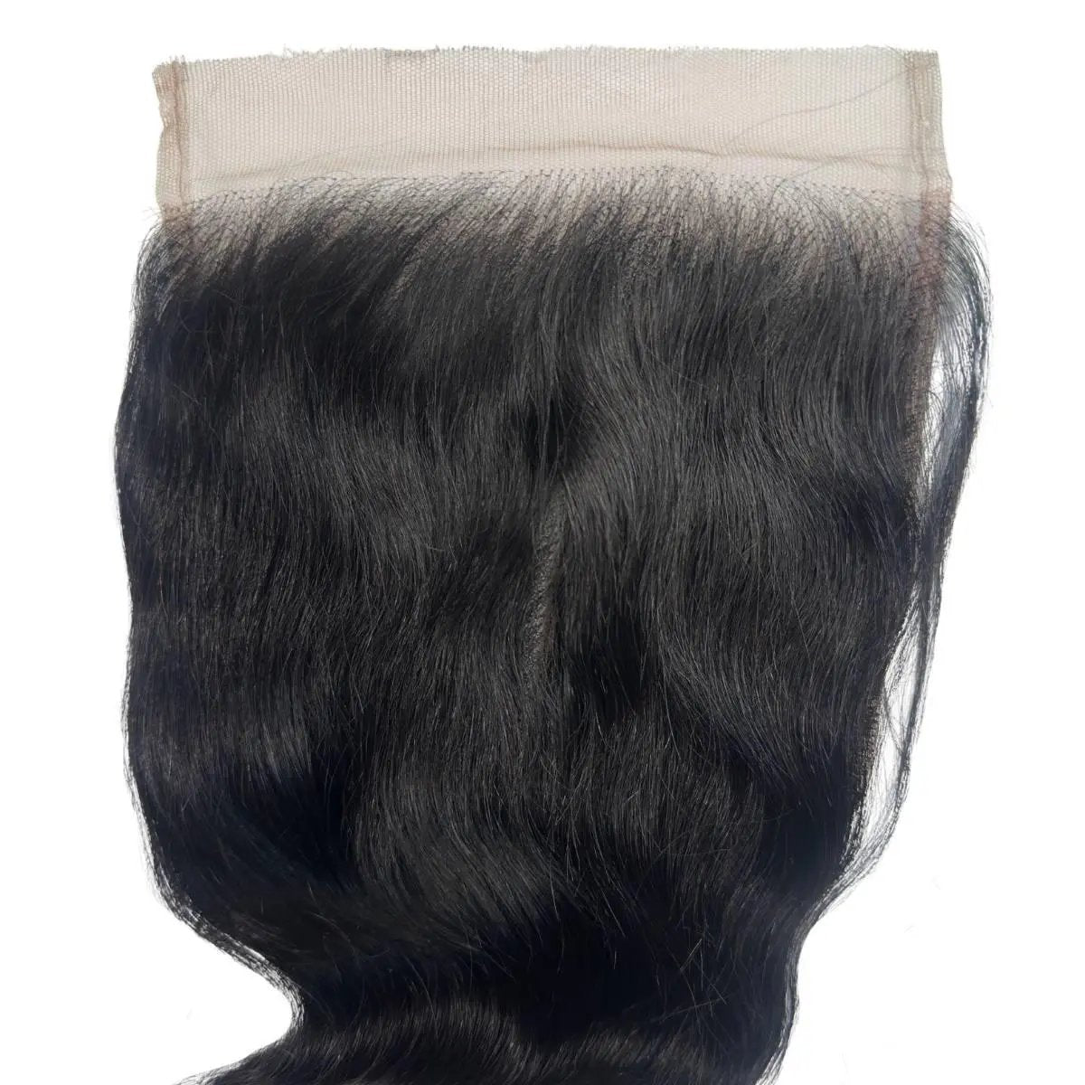 Jet black 6x6 HD lace closure with body wave virgin human hair from THE HAIR PUSHER PREMIUM LUXE HAIR, featuring extra-wide lace.