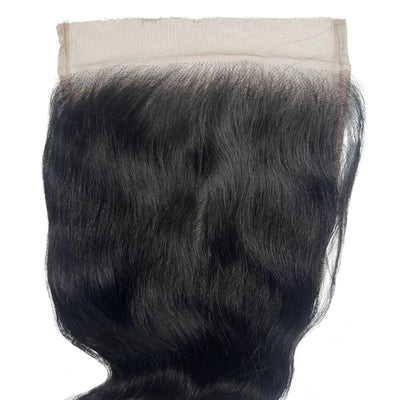 Jet black 6x6 HD lace closure with body wave virgin human hair from THE HAIR PUSHER PREMIUM LUXE HAIR, featuring extra-wide lace.