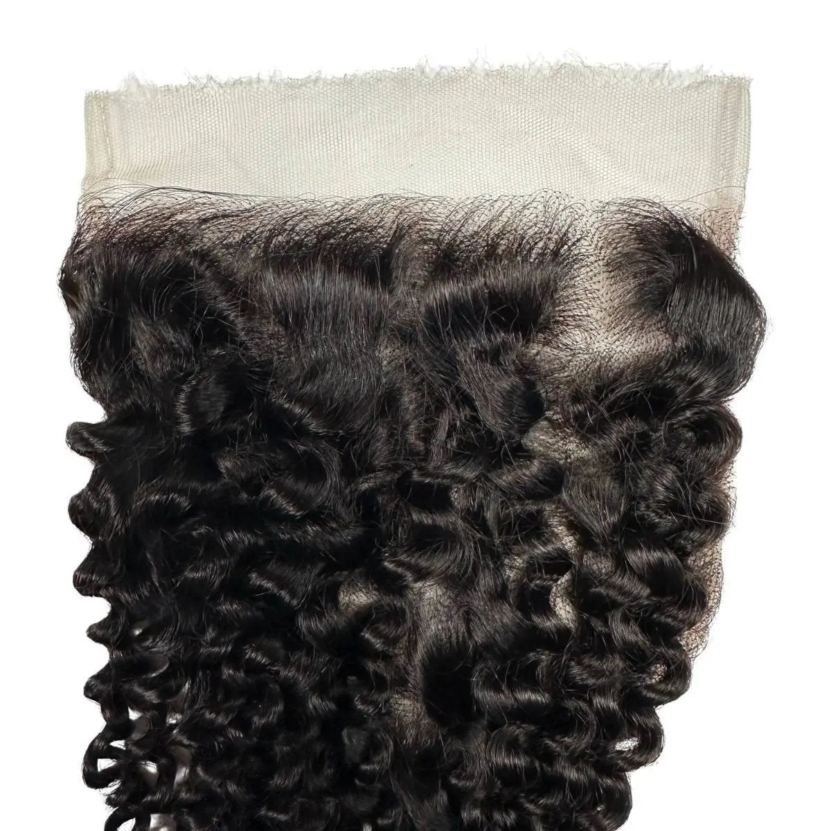 Kinky Curly 6x6 HD lace human hair closure from THE HAIR PUSHER PREMIUM LUXE HAIR, showcasing detailed lace and curly hair texture.