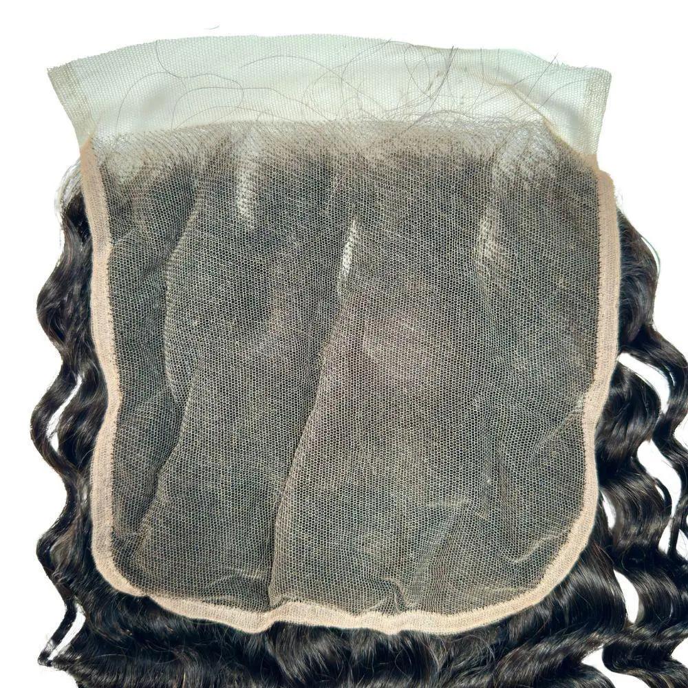 Deep Wave 7x7 HD lace human hair closure by THE HAIR PUSHER PREMIUM LUXE HAIR, showcasing the intricate lace and deep wave texture.