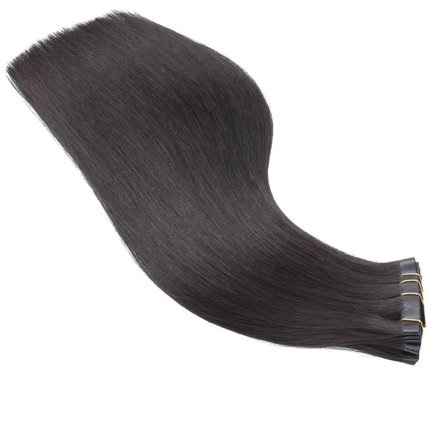 Raw Straight Seamless Clip-In 100% Human Hair Extensions Private Label