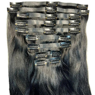 Natural Black Seamless Clip-In 100% Human Hair Extensions The Hair Pusher