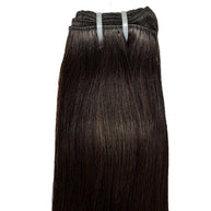 Raw natural black straight human hair bundles from THE HAIR PUSHER PREMIUM LUXE HAIR, showcasing smooth, straight texture and full length.