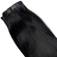 Jet Black Seamless Clip-In 100% Human Hair Extensions Private Label