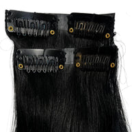 Jet Black Seamless Clip-In 100% Human Hair Extensions Private Label