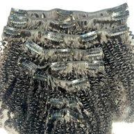 Afro Kinky Curly Clip-In 100% Human Hair Extensions The Hair Pusher