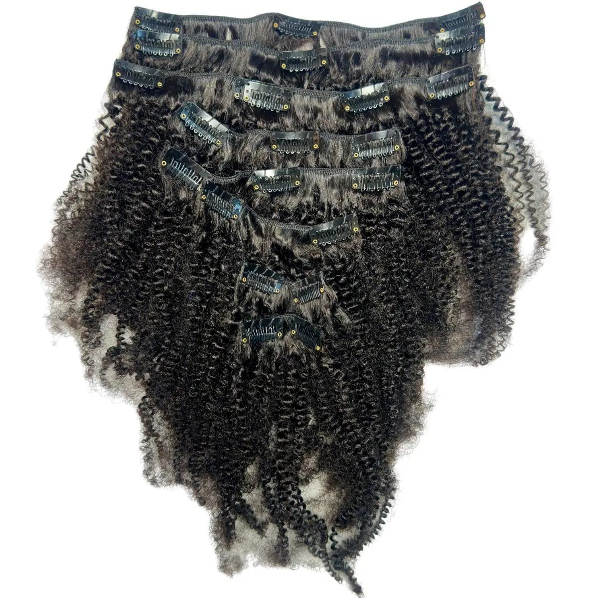 Afro Kinky Curly Clip-In 100% Human Hair Extensions The Hair Pusher