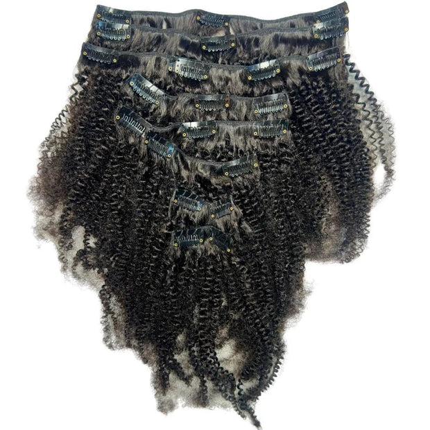 Afro Kinky Curly Clip-In 100% Human Hair Extensions The Hair Pusher