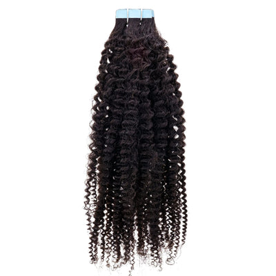 Afro Kinky Coily 100% Human Hair Tape In Extensions Private Label