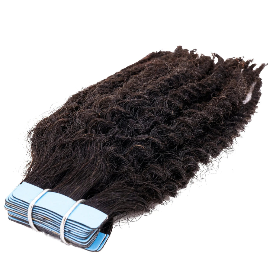 Afro Kinky Coily 100% Human Hair Tape In Extensions Private Label