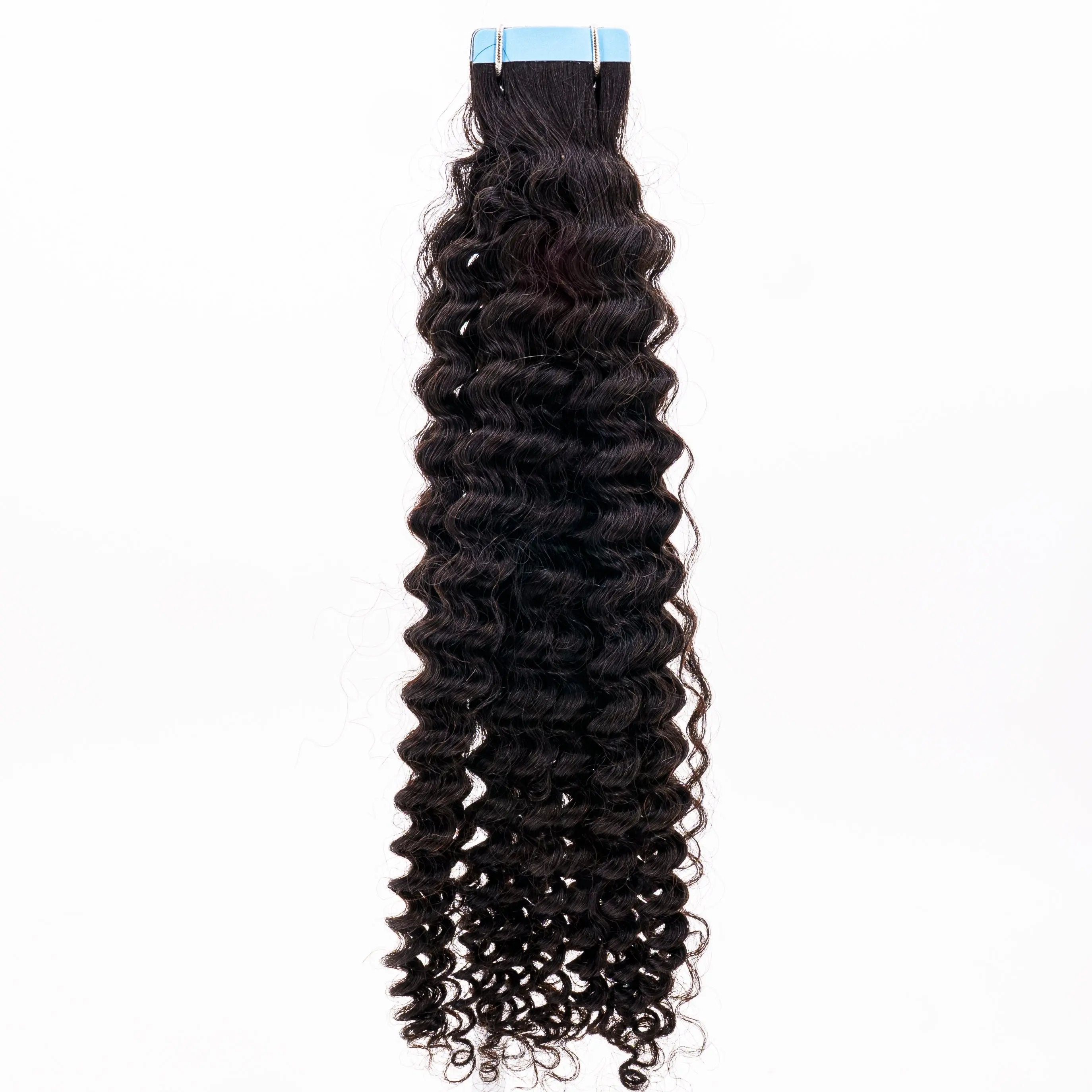 Afro Kinky Curly 100% Human Hair Tape In Extensions Private Label
