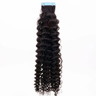 Afro Kinky Curly 100% Human Hair Tape In Extensions Private Label