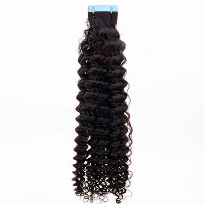 Afro Kinky Curly 100% Human Hair Tape In Extensions Private Label