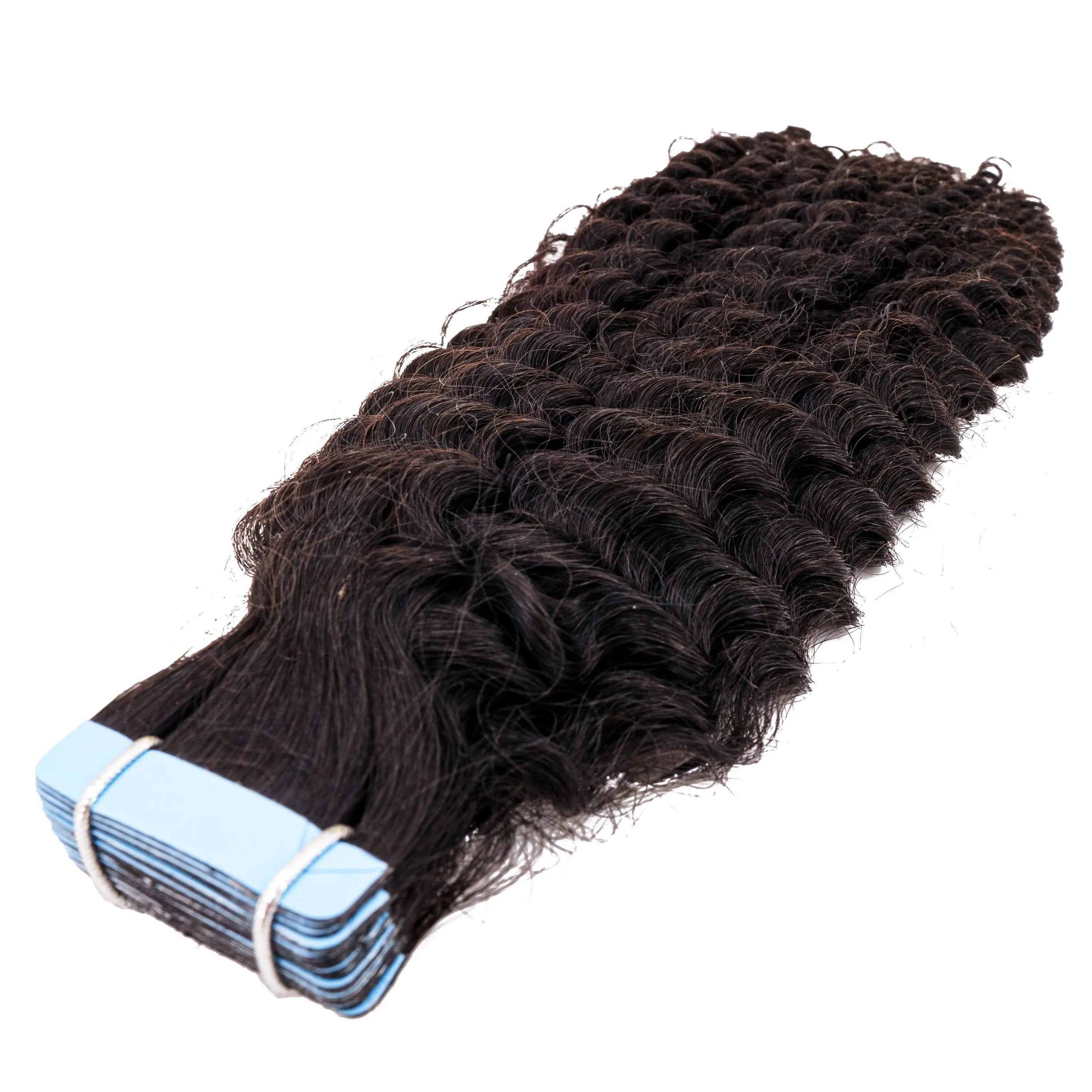 Afro Kinky Curly 100% Human Hair Tape In Extensions Private Label