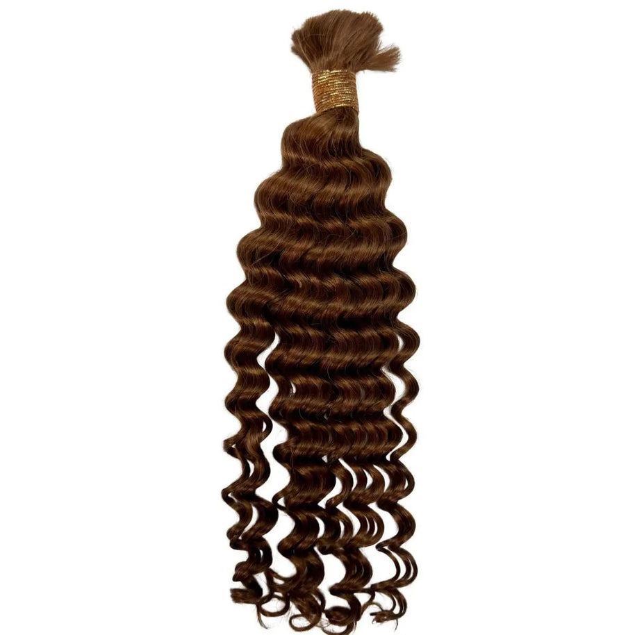 Auburn Deep Wave Bulk 100% Human Braiding Hair Private Label
