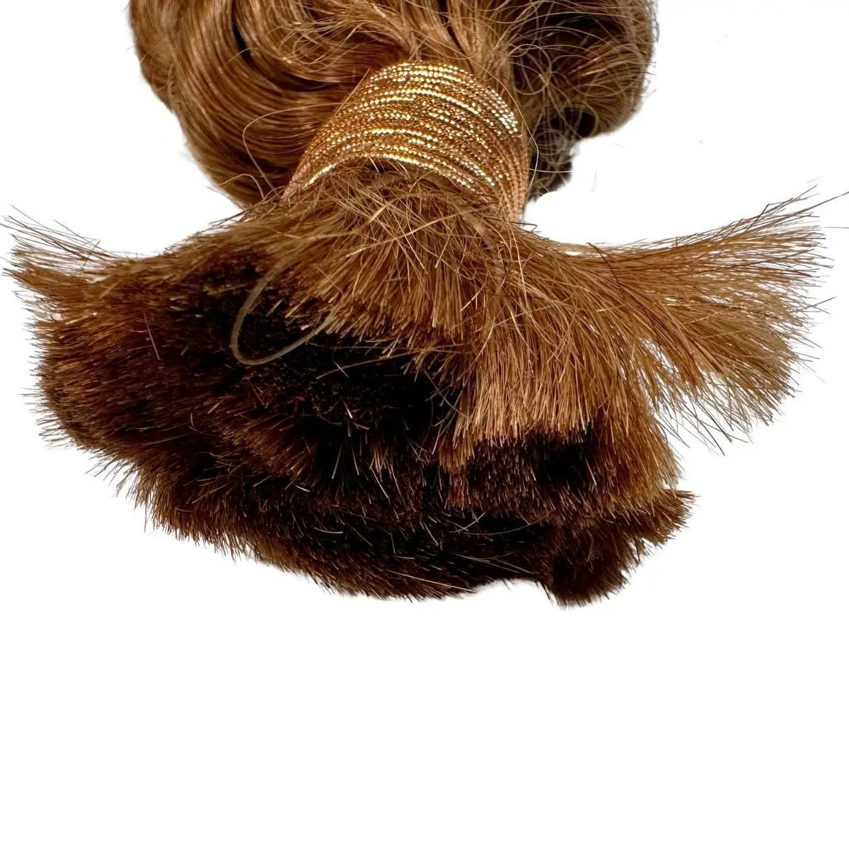 Auburn deep wave human hair extensions in bulk from THE HAIR PUSHER PREMIUM LUXE HAIR, showcasing rich auburn color and wavy texture.